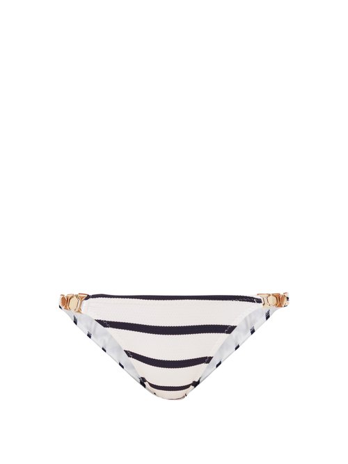 Melissa Odabash - Athens Striped Chain-link Strap Bikini Briefs Navy Stripe Beachwear