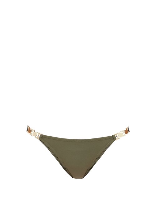 Melissa Odabash - Athens Chain-link Strap Bikini Briefs Dark Green Beachwear