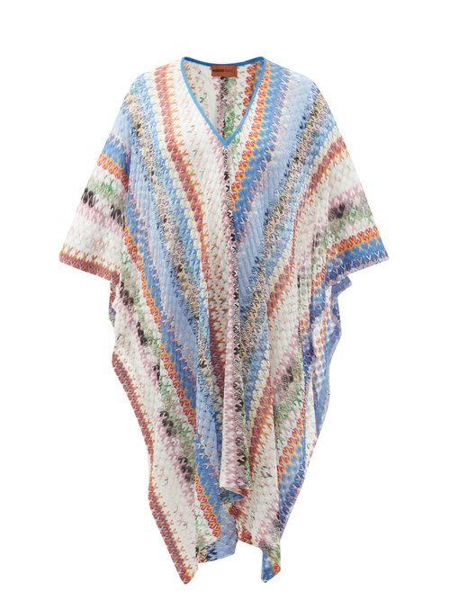 Buy Missoni Mare - V-neck Abstract-jacquard Knitted Kaftan Multi online - shop best Missoni Mare swimwear sales
