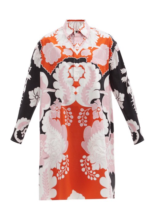 Valentino - Arazzo-print Cotton-poplin Shirt Dress Multi