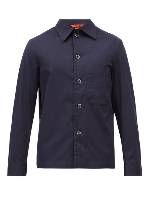Barena Venezia - Cedrone Patch-pocket Cotton-blend Twill Overshirt - Mens - Navy