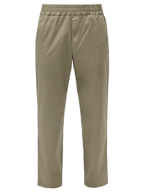 Barena Venezia - Bragola Elasticated-waist Cotton-blend Trousers - Mens - Khaki