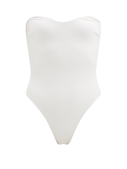 Sara Cristina - Heart Ribbed Swimsuit White Beachwear