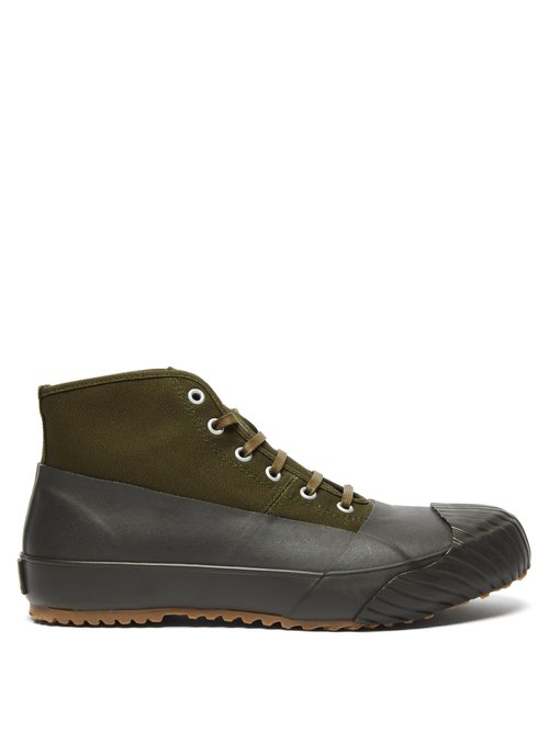 Moonstar – Alweather High-top Canvas And Rubber Trainers Khaki