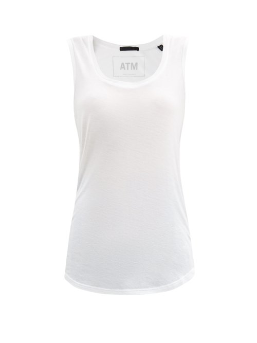 ATM - Scoop-neck Jersey Tank Top White