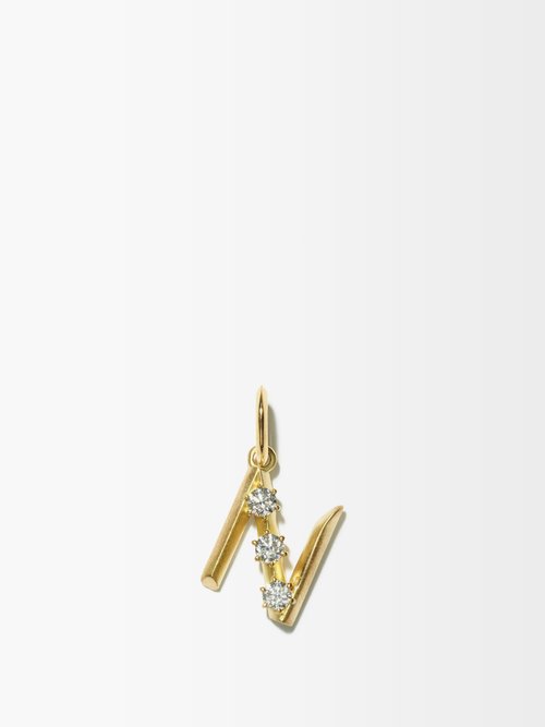 Jade Trau Diamond & 18kt Gold Initial Charm (n-z)