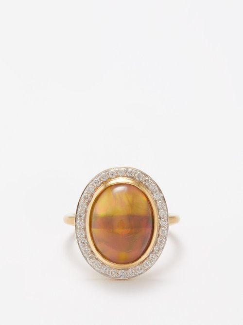 Jade Jagger Diamond, Opal & 18kt Gold Ring