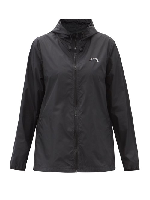 The Upside – Serena Logo-print Hooded Windbreaker Jacket Black