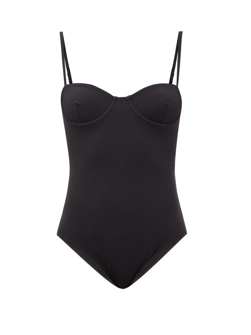 Totême - Underwired Recycled-fibre Swimsuit Black Beachwear