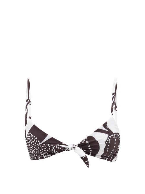 Buy Mara Hoffman - Carla Abstract-print Recycled-fibre Bikini Top Black Multi online - shop best Mara Hoffman swimwear sales