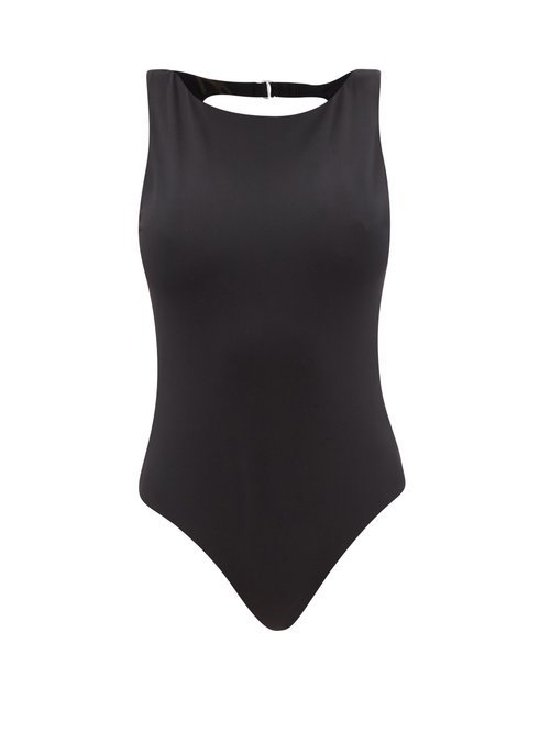 Buy Mara Hoffman - Dayana Open-back Recycled-fibre Swimsuit Black online - shop best Mara Hoffman swimwear sales