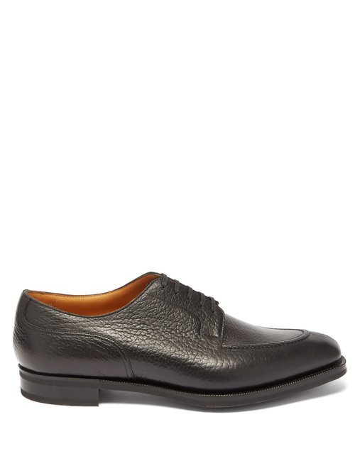 Edward Green - Dover Grained-leather Derby Shoes - Mens - Black