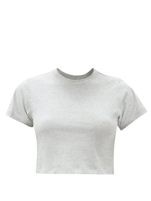 X Karla - The Baby Cotton-jersey Cropped T-shirt Grey