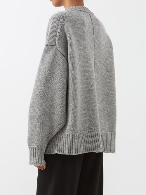 The Row Ophelia Wool-cashmere Sweater In Grey Melange | ModeSens