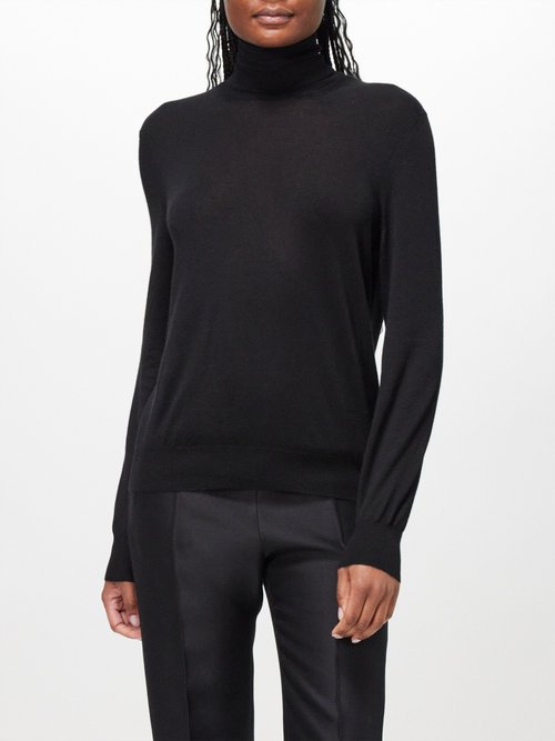 The Row - Lambeth Cashmere Roll-neck Sweater Black