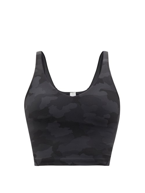 Buy Lululemon - Align Camo-print Jersey Cropped Tank Top Black Multi online - shop best Lululemon 