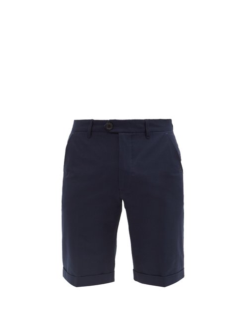Falke Logo-print Cotton-blend Golf Shorts In Navy