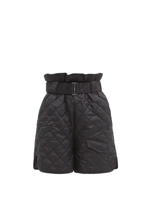 Ganni Downs QUILTED RECYCLED-FIBRE RIPSTOP SHORTS