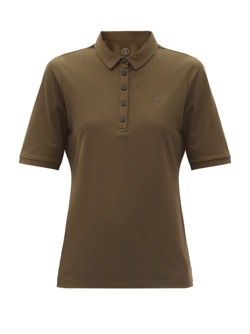 Buy Bogner - Tammy Cotton-blend Piqué Golf Polo Shirt Khaki online - shop best Bogner 