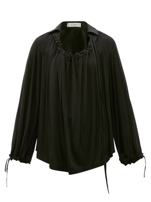 Palmer//harding – First Moment Ruched Jersey Blouse Black
