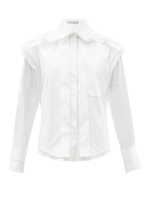 Palmer//harding - Bursting Excitement Cotton-blend Poplin Shirt White