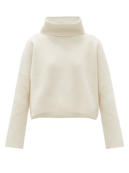 Another Tomorrow - Roll-neck Merino-wool Sweater Cream