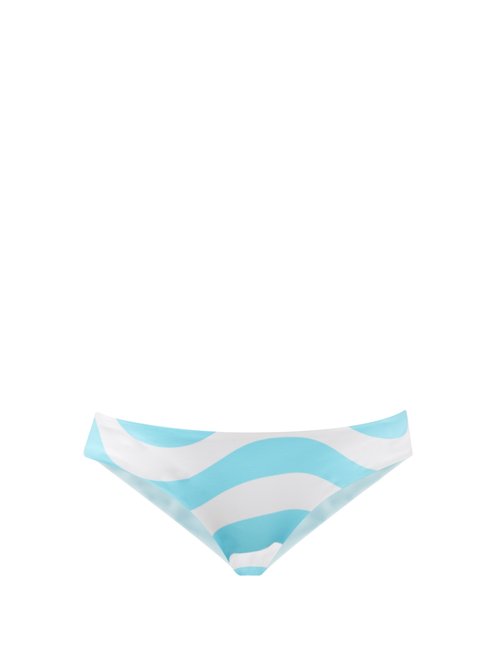 Solid & Striped - The Elle Reversible Recycled-fibre Bikini Briefs Blue Beachwear