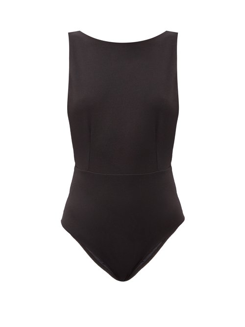 Haight - Side Slit Crepe-jersey Swimsuit Black Beachwear