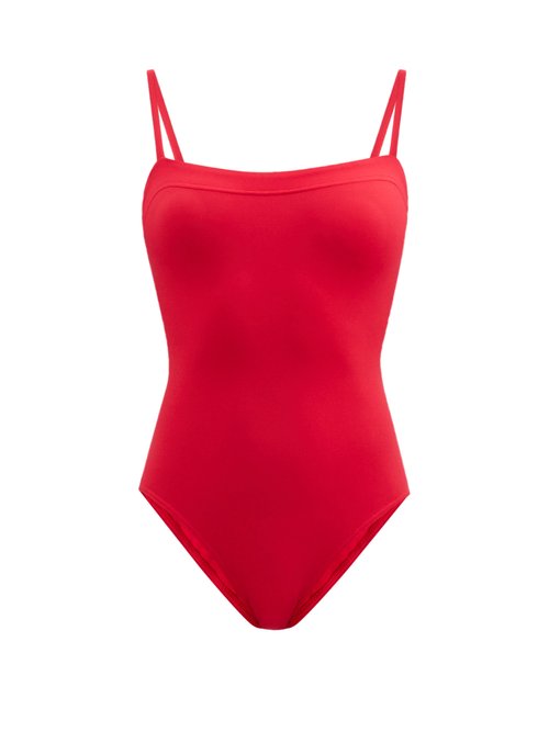 Eres - Aquarelle Square-neck Swimsuit Red Beachwear