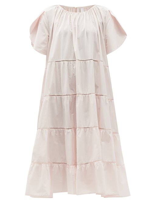 Merlette - Alegre Tiered Cotton-poplin Sun Dress Light Pink
