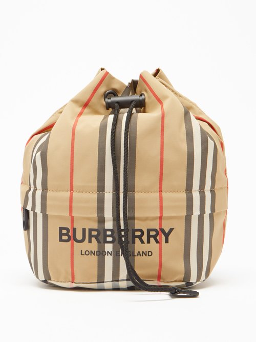 BURBERRY Econyl Icon Stripe Phoebe Drawcord Pouch Archive Beige 1259585