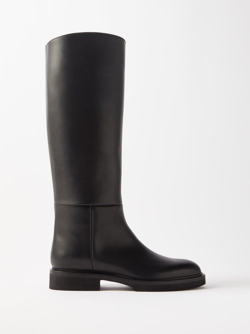 Khaite - Derby Leather Knee-high Boots Black