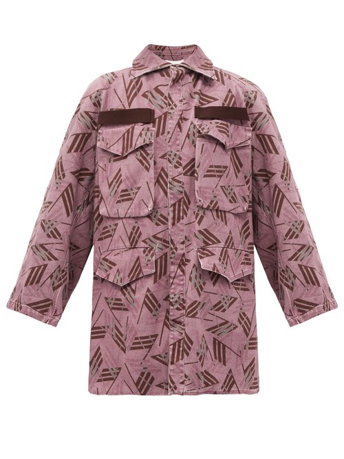 Buy The Attico - Logo-print Cotton-drill Jacket Pink online - shop best The Attico clothing sales