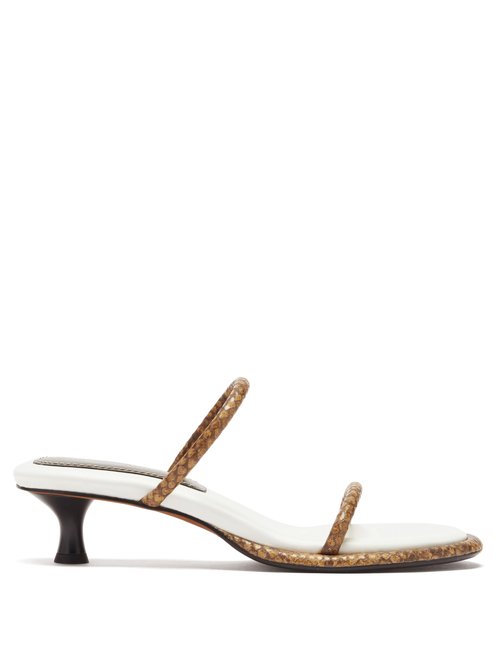 Proenza Schouler PIPE PYTHON-EFFECT LEATHER SANDALS