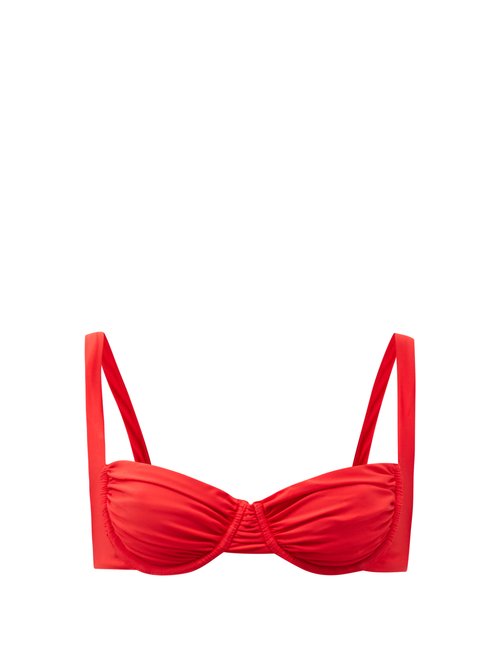 Isa Boulder - Brie Ruched Underwired Bikini Top Red Beachwear