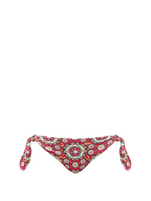 La DoubleJ - Bow Kaleidoscope Fuxia-print Bikini Briefs Pink Multi Beachwear