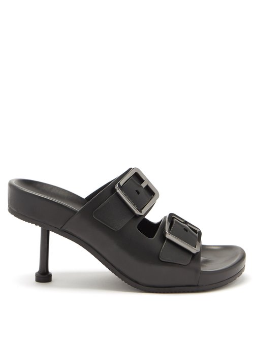 Buy Balenciaga - Mallorca Buckled Leather Sandals Black online - shop best Balenciaga shoes sales