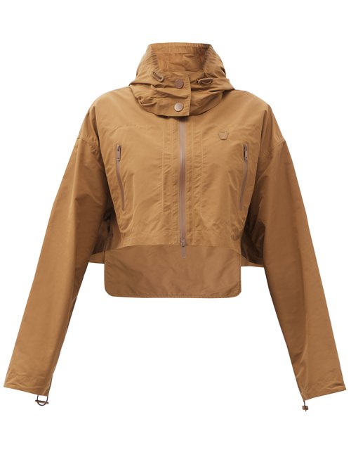 Vaara – Emma Packable Hooded Cropped Jacket Brown