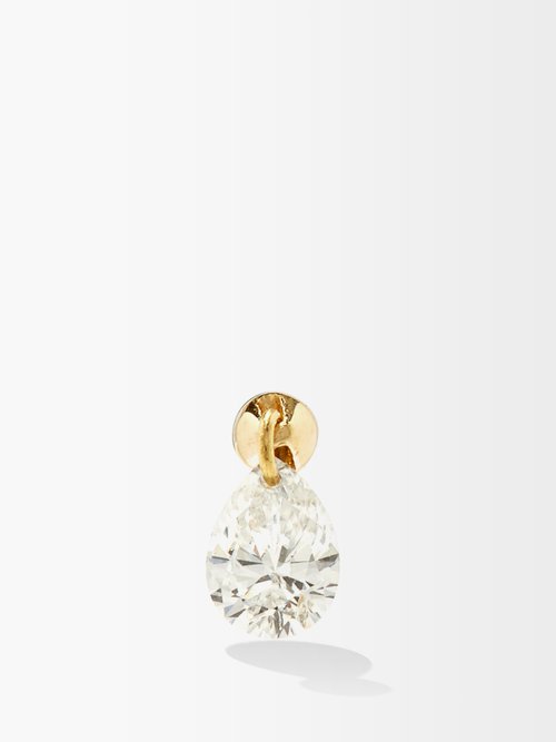 Maria Tash Small Floating Diamond & 18kt Gold Single Earring
