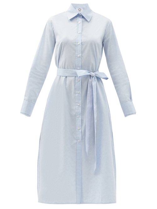 Evi Grintela - Cotton-poplin Midi Shirt Dress Light Blue