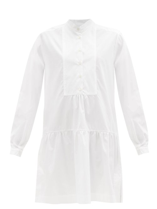 Buy Evi Grintela - Bib-front Cotton-poplin Shirt Dress White online - shop best Evi Grintela clothing sales