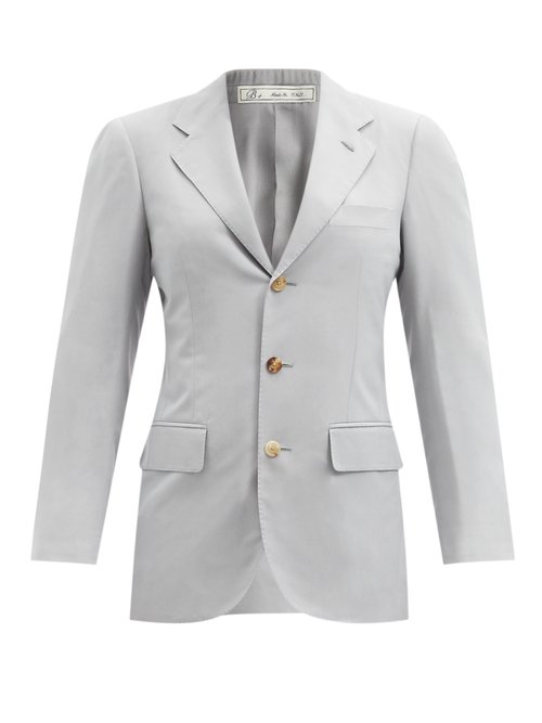 Umit Benan B+ - Andy Single-breasted Silk-faille Jacket Light Blue