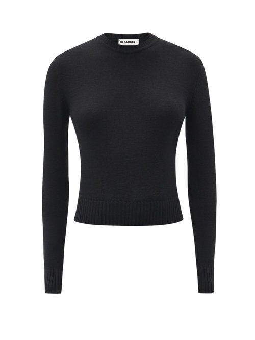 Jil Sander - Cropped Wool Sweater Black