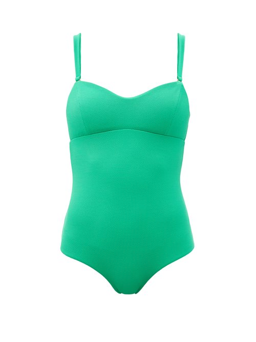 Cossie + Co - The Laura Detachable-strap Swimsuit Dark Green Beachwear