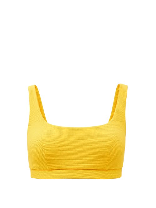 Cossie + Co - The Gemma Scoop-neck Bikini Top Yellow Beachwear