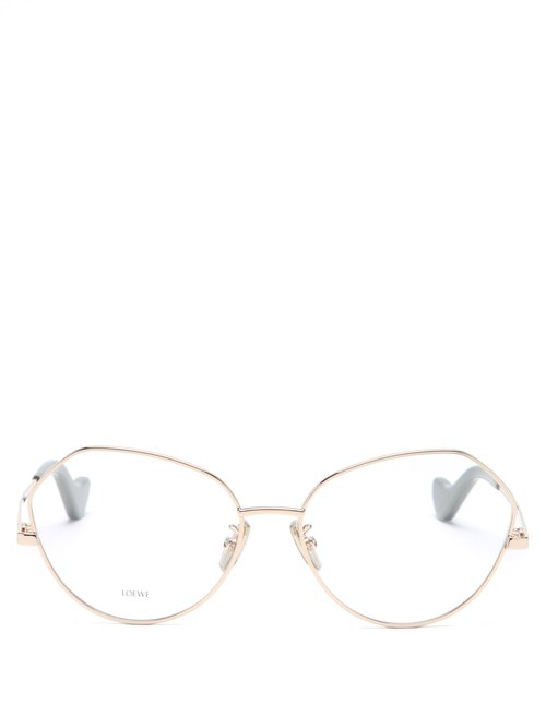 Loewe - Round Metal Glasses - Womens - Rose Gold