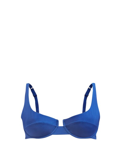 Buy Fisch - Grenadins Recycled Fibre-blend Bikini Top Blue online - shop best Fisch swimwear sales