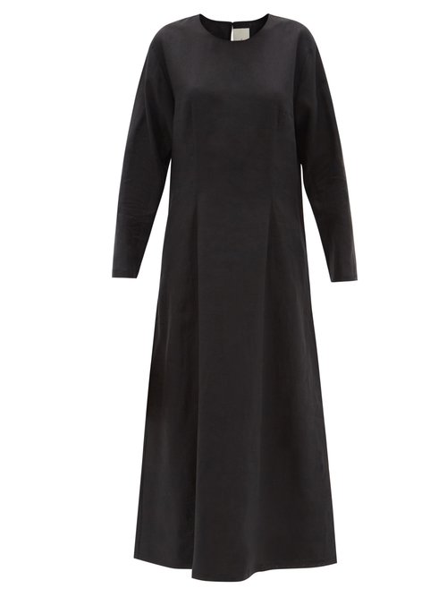 Asceno - Jody Organic-linen Maxi Dress Black