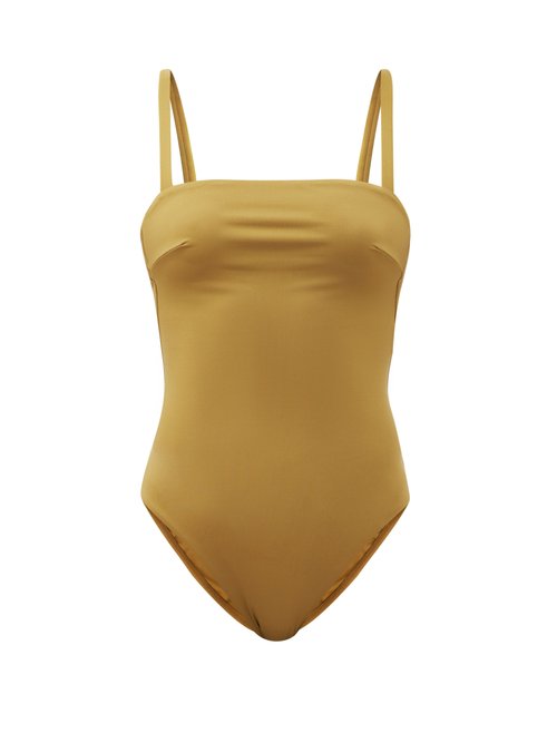 Asceno - Palma Square-neck Swimsuit Khaki Beachwear