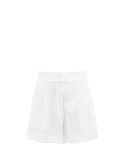 Themis Z - Brigitte High-rise Pleated Crepe Shorts White Beachwear